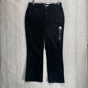 J Crew Jeans Womens 28 Black Flare Crop All Day Stretch Dark Wash Mid Rise BT057